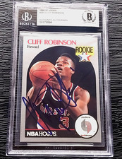 CLIFF ROBINSON AUTOGRAPHED SIGNED 1990 HOOPS ROOKIE BASKETBALL CARD BECKETT BAS