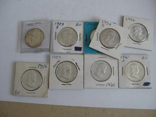 Lot of (9) Silver Franklin Half Dollars  LOT  RB-22