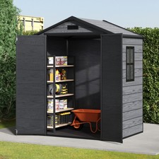 Manor Plastic Garden Lawnmower Storage Shed Waterproof Outdoor Sheds Tools House