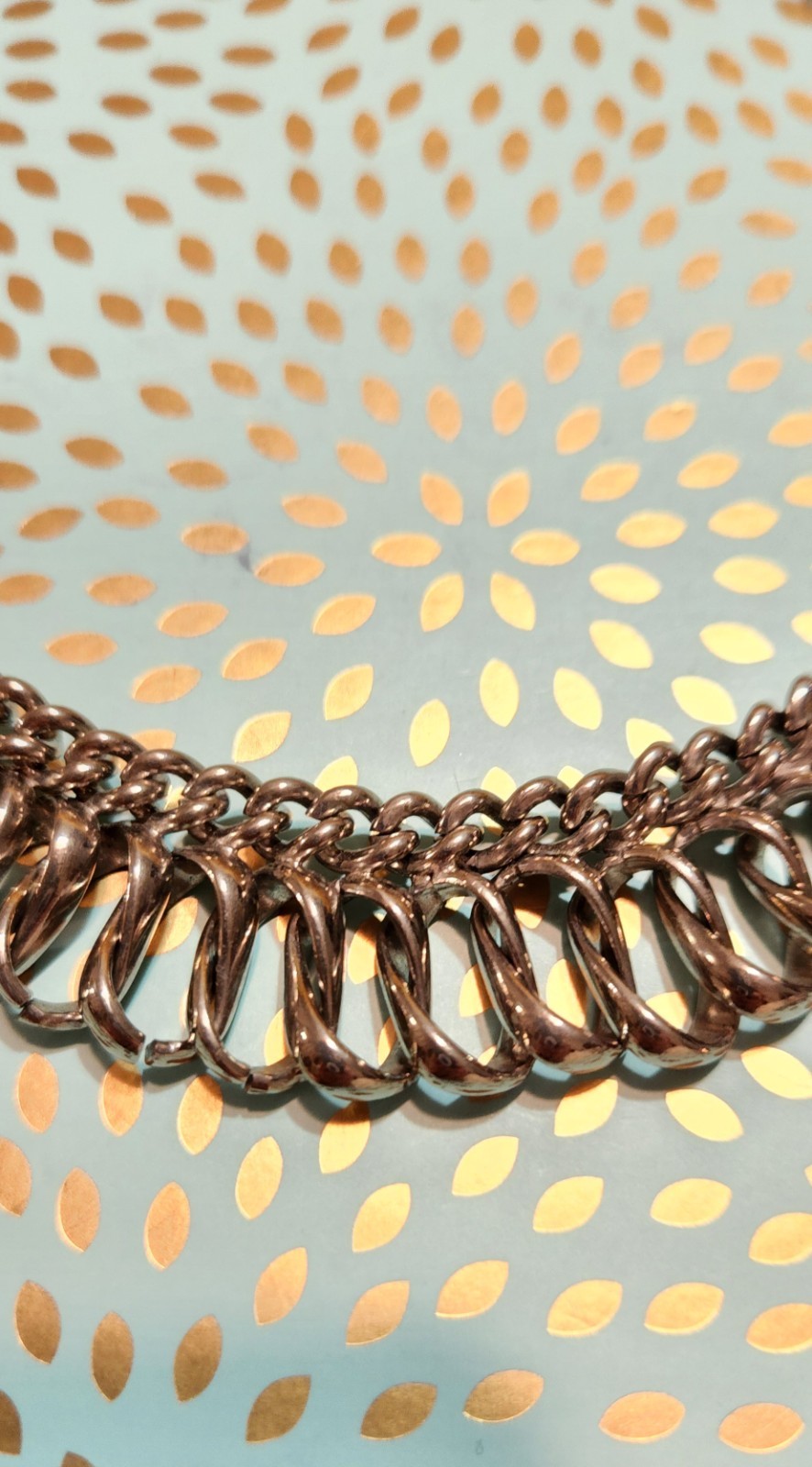 VTG Massive Chunky Silvertone Interlocking Chain … - image 12