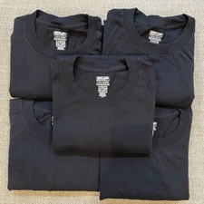 Kirkland Signature Crew Neck 5-Pack Black T-Shirts 1-Wash Pre-shrunk Men  s Lg