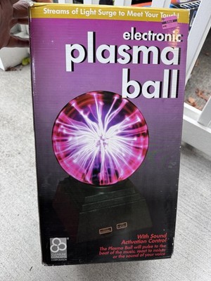 Vintage Electronic Plasma Ball Light Sound Touch Clearline Concepts Works Box