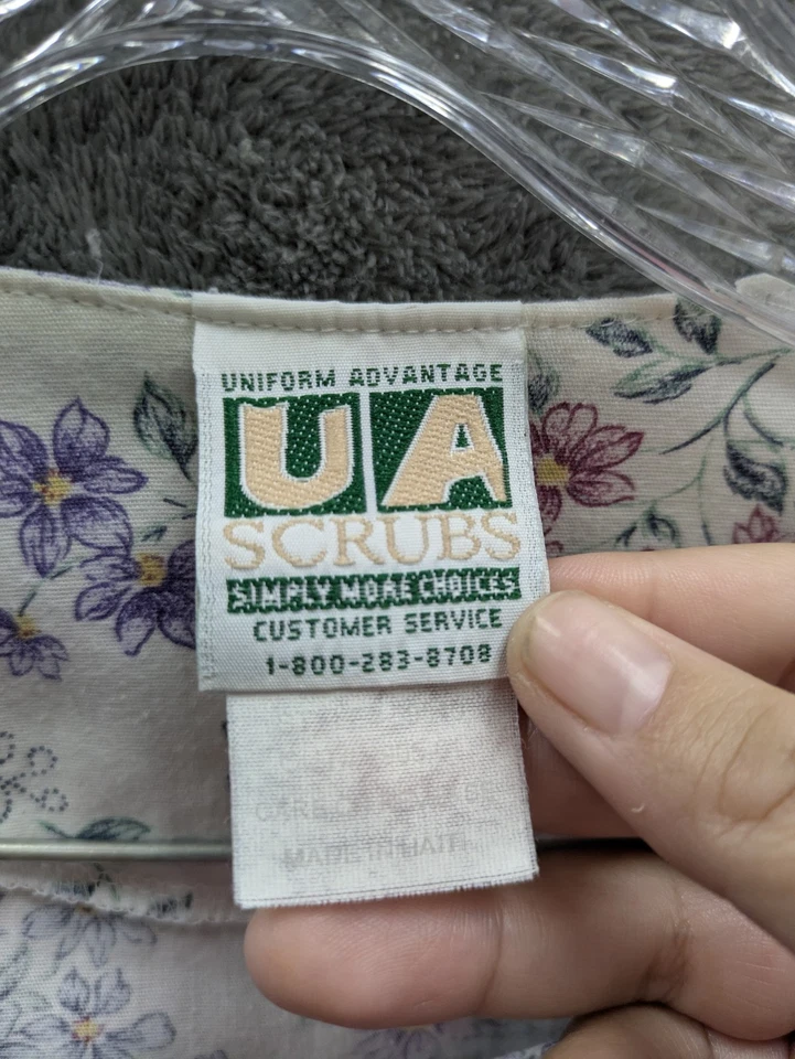 Floral Scrub Jacket Women's 3X Snap Front Cottagecore - Image 2 of 4