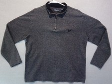 Vtg Chaps Everyday Fleece Long Sleeve Pullover Sweater Sz L Gray Retro Hipster