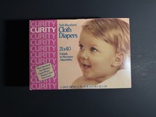 Vtg CURITY Gauze Weave Cloth Diapers 12/box 21  X 40  Unopened 1960-70 NOS