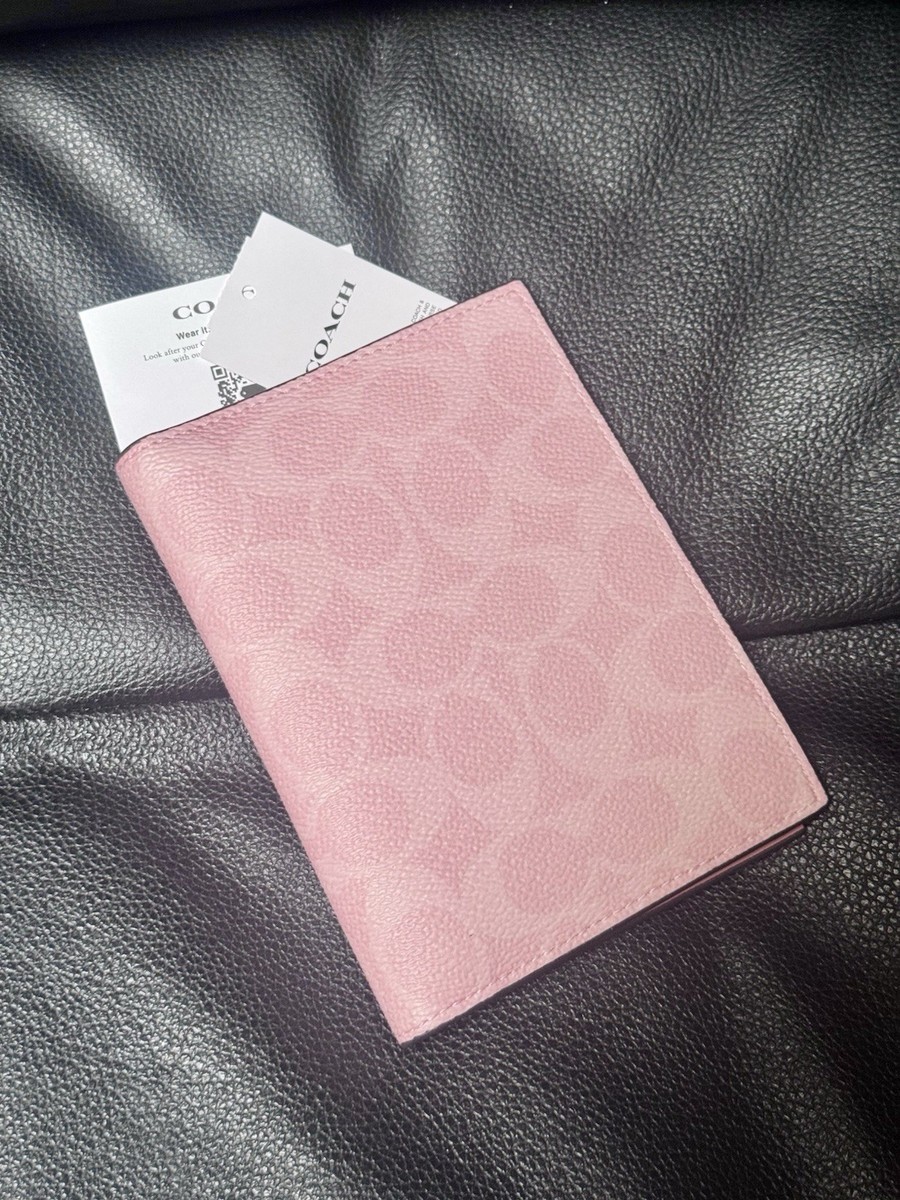 NWT Coach Signature Passport Card Case Powder Pink CW170 | eBay