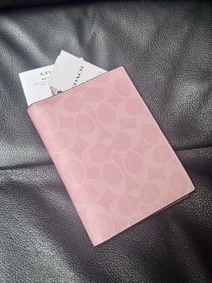 NWT Coach Signature Passport Card Case Powder Pink CW170 | eBay