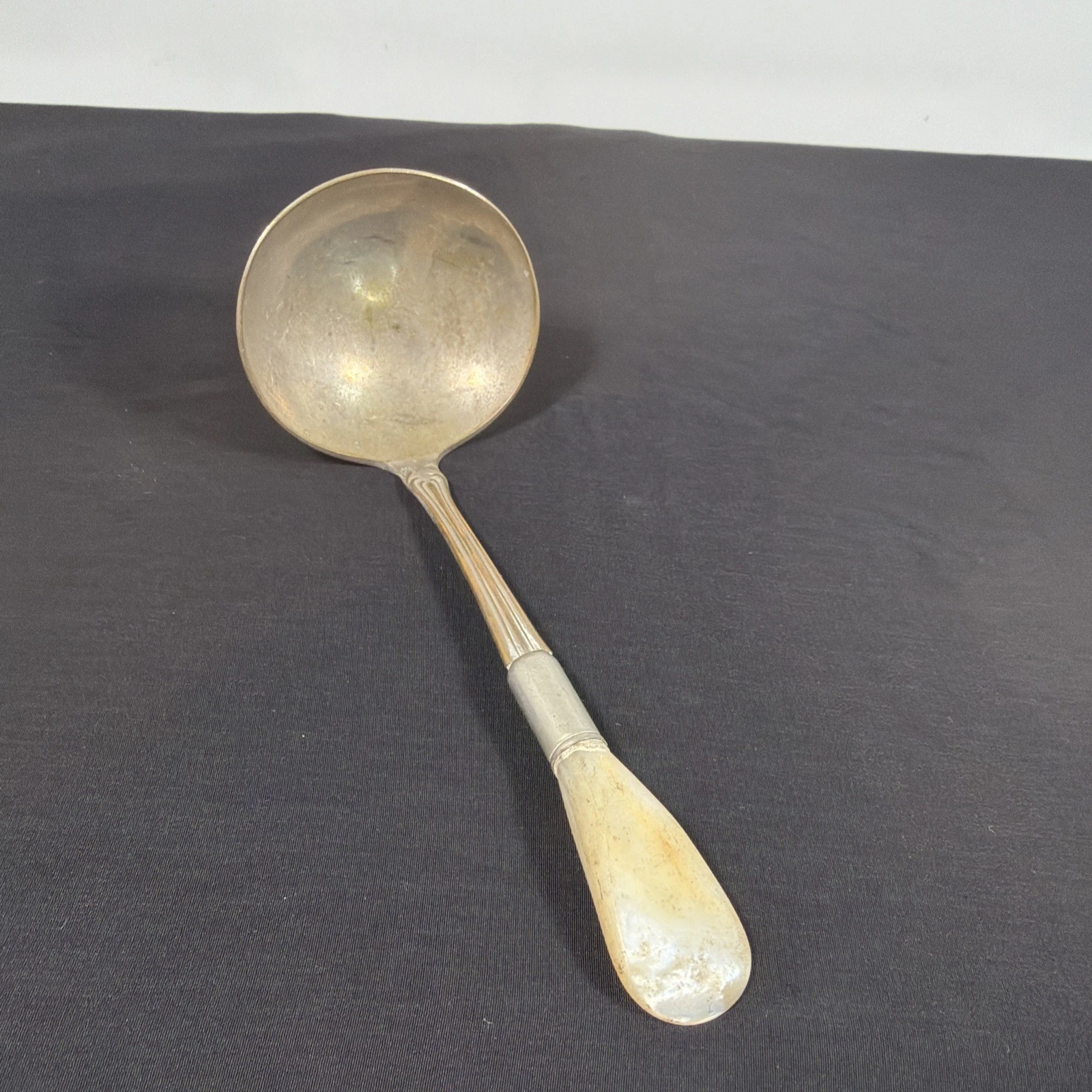 Antique Bone? & Silver Plate Gravy Sauce Ladle Spoon 6 1/2 In
Opens in a new window or tab