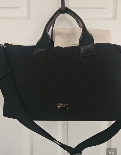 Frances Valentine Black Nylon Duffle Bag Carry-On w/ Adjustable Shoulder Strap