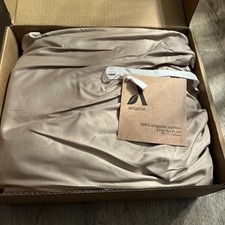 3-Pc Amazon 100 Organic Cotton 300 TC Sateen Taupe King Duvet Cover  2 Shams