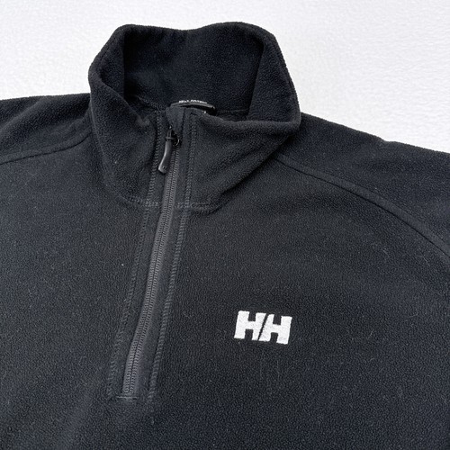 Helly Hansen Fleece Pullover Men Size Large Black 1/4 Zip Hiking Travel Polartec - Picture 4 of 10