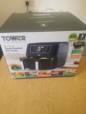 Tower T17181AFR Vortx Dual Basket 8L Air Fryer with Digital Touch Display -BLACK