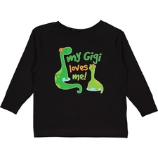 Inktastic My Gigi Loves Me Grandson Dinosaur Toddler Long Sleeve T-Shirt Cute