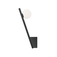 Wandleuchte Glas Metall Schwarz Bad Schlafzimmer H:35 Cm G9 Kugel Wandlampe