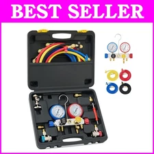 Durable AC Gauge Set for R134A, R410A, R22 - Complete Tool Kit for Professionals