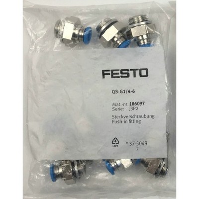 10PC New FESTO QS-G1/4-6 186097 Connector Free ship #YP1
