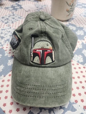 Boba Fett Hat Cap Mens Green Strap Back Mandalorian Star Wars Disney Embroidered - Image 1 of 4