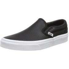Vans Unisexadult Classic Slipon Shoes  Perf Leather Black  Authentic New