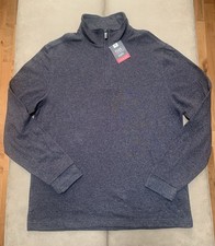 Van Heusen Mens Flex Heather Black Gray Jasper 1/4 Zip Pullover NEW Size Medium