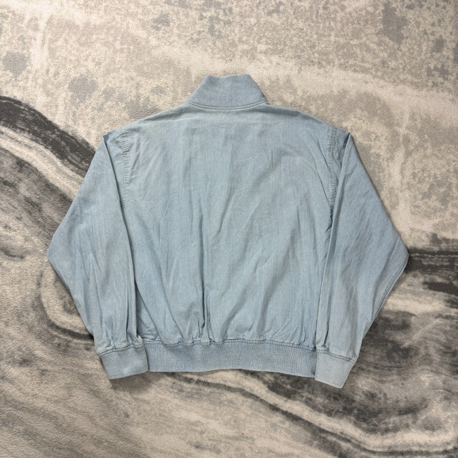 Vintage Ralph Lauren 90's Blue Oversized Large Chambray Harrington Bomber Jacket image 8