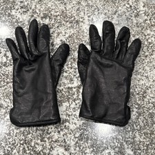 Coach Leather 100 Cashmere Lined Gloves Black Size 7 1/2 Good Preowned Genuine