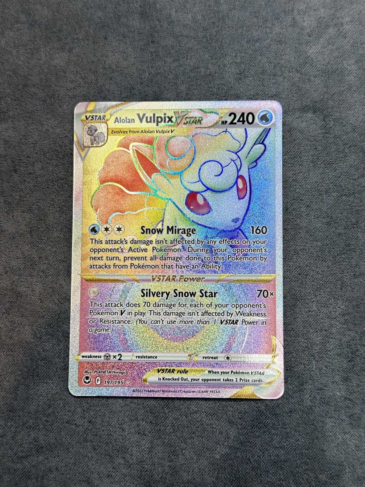 Pokémon TCG Alolan Vulpix VSTAR 197/195 Silver Tempest Set Near Mint
