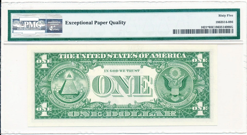 Silver Certificates USA $1 1957  PMG  65EPQ - Image 2 of 2