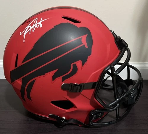 🔥 Keon Coleman Buffalo Bills Signed Full Size RAVE Rep Helmet - Beckett 🏈