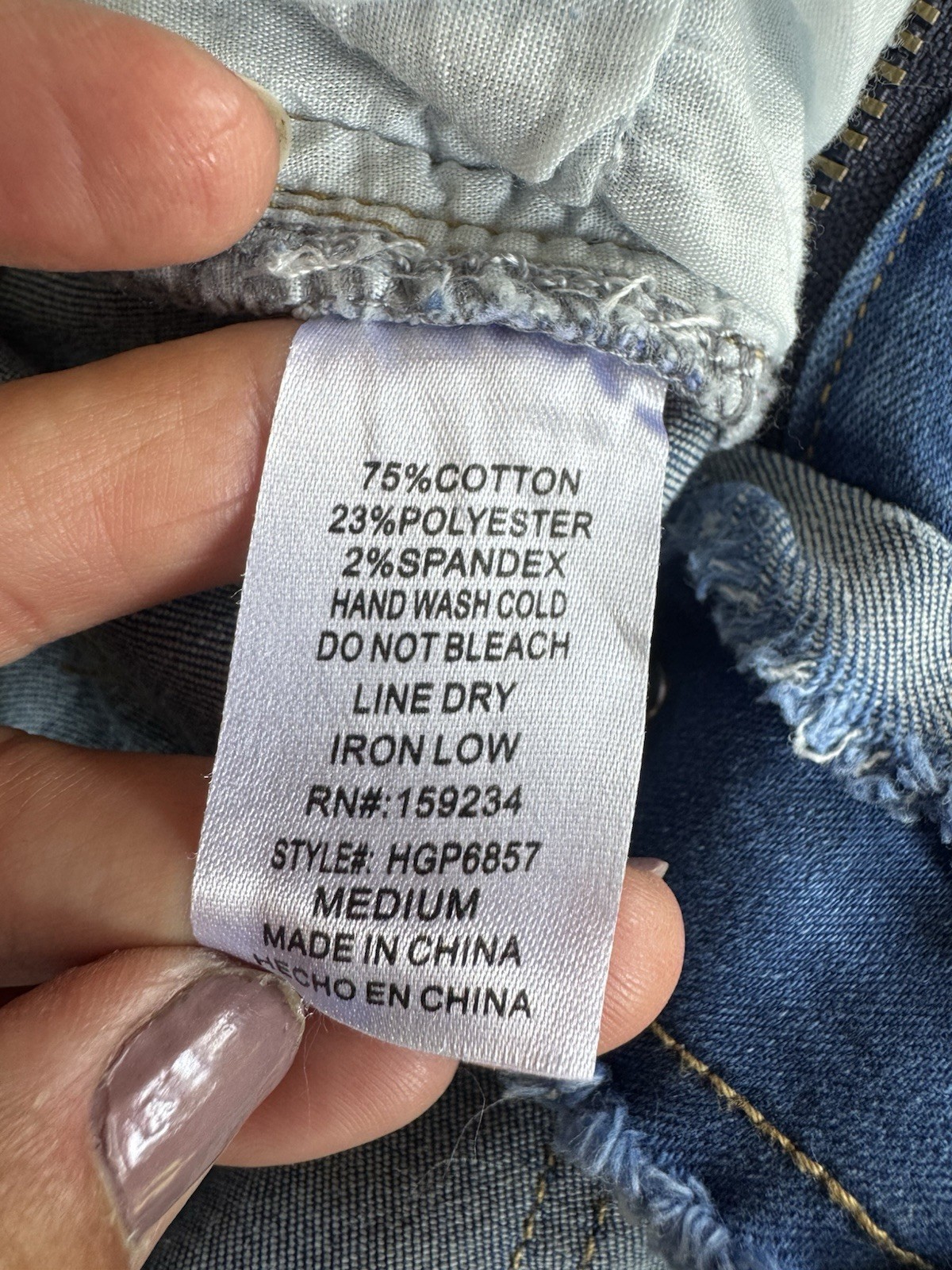 Flared Patchwork Denim Jeans Medium Stretch Blue … - image 3