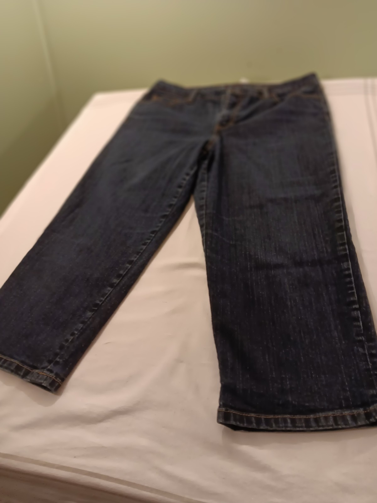 Style & Co Curvy Capri Jeans Womens 12P Dark Wash Denim Comfort Fit Classic