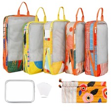 7 Pcs Compression Packing Cubes Travel for Suitcases, Luggage Organizer Washa...