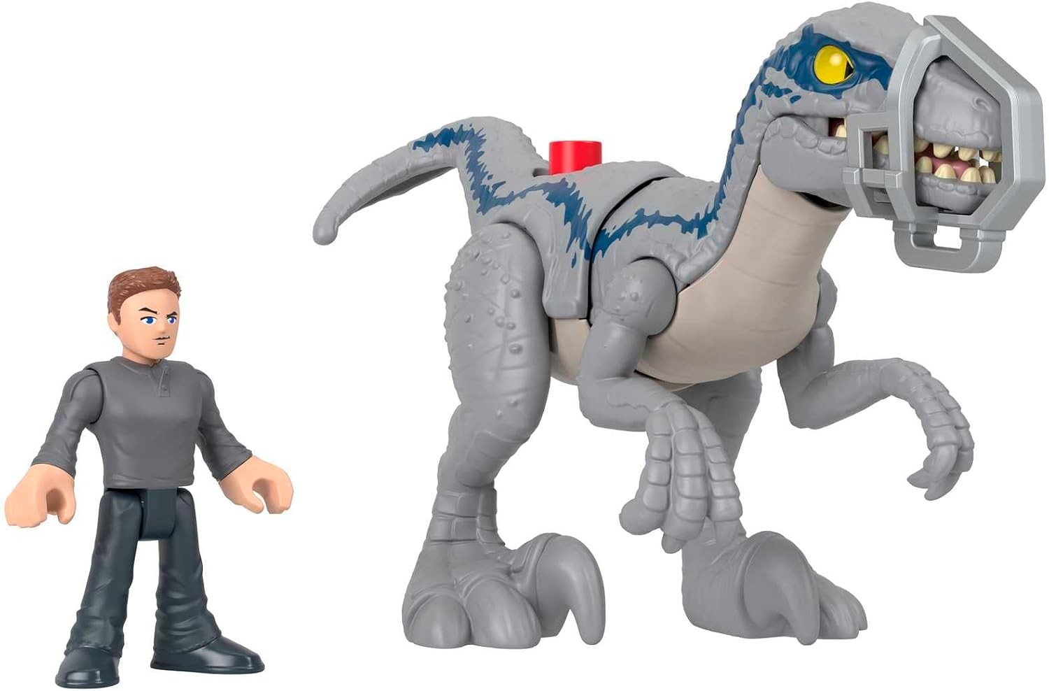 Игрушечный набор динозавров Imaginext Jurassic World Dominion с синим и Оуэном Грейди для 8690₽