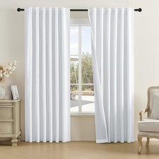 DUALIFE Greyish White Blackout Curtains 84 50W x 84L Pack of 2 ,