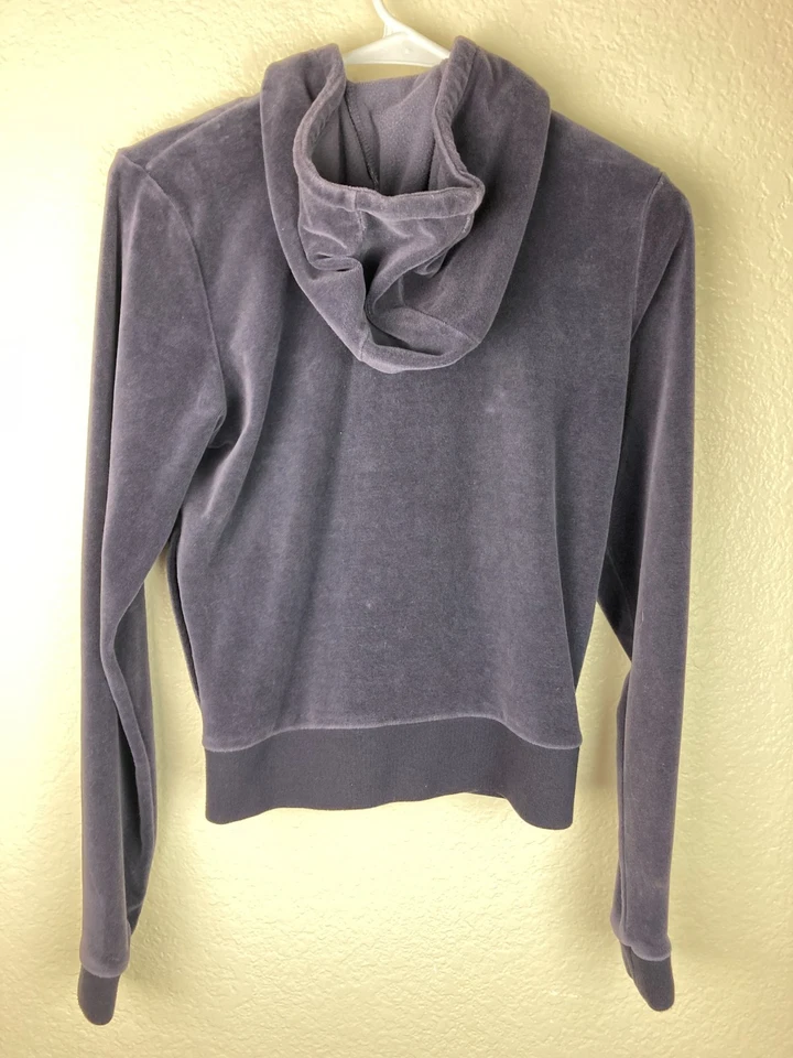 Adidas Women's Purple Long Sleeve Velour Full Zip Retro Y2K Hoodie Size S - Image 3 of 4