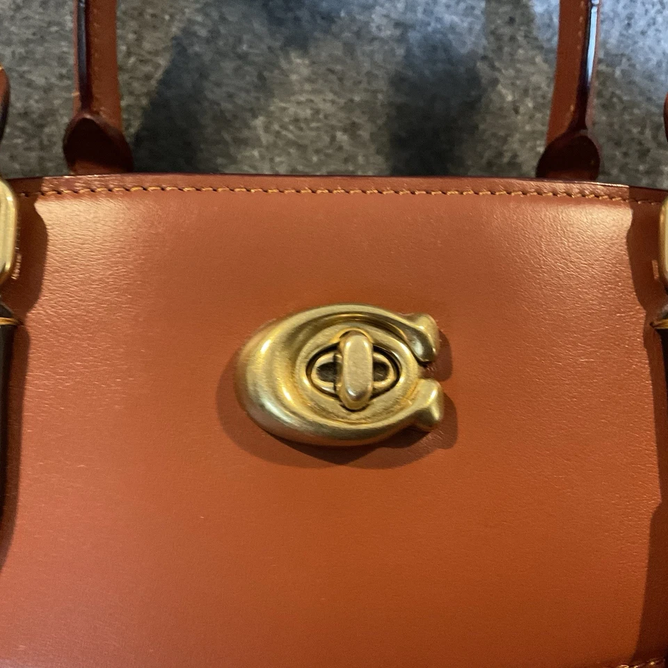 COACH Signature Canvas Leather Brown Tan Multi BROOKE Carryall Purse & Wallet - Image 3 of 4