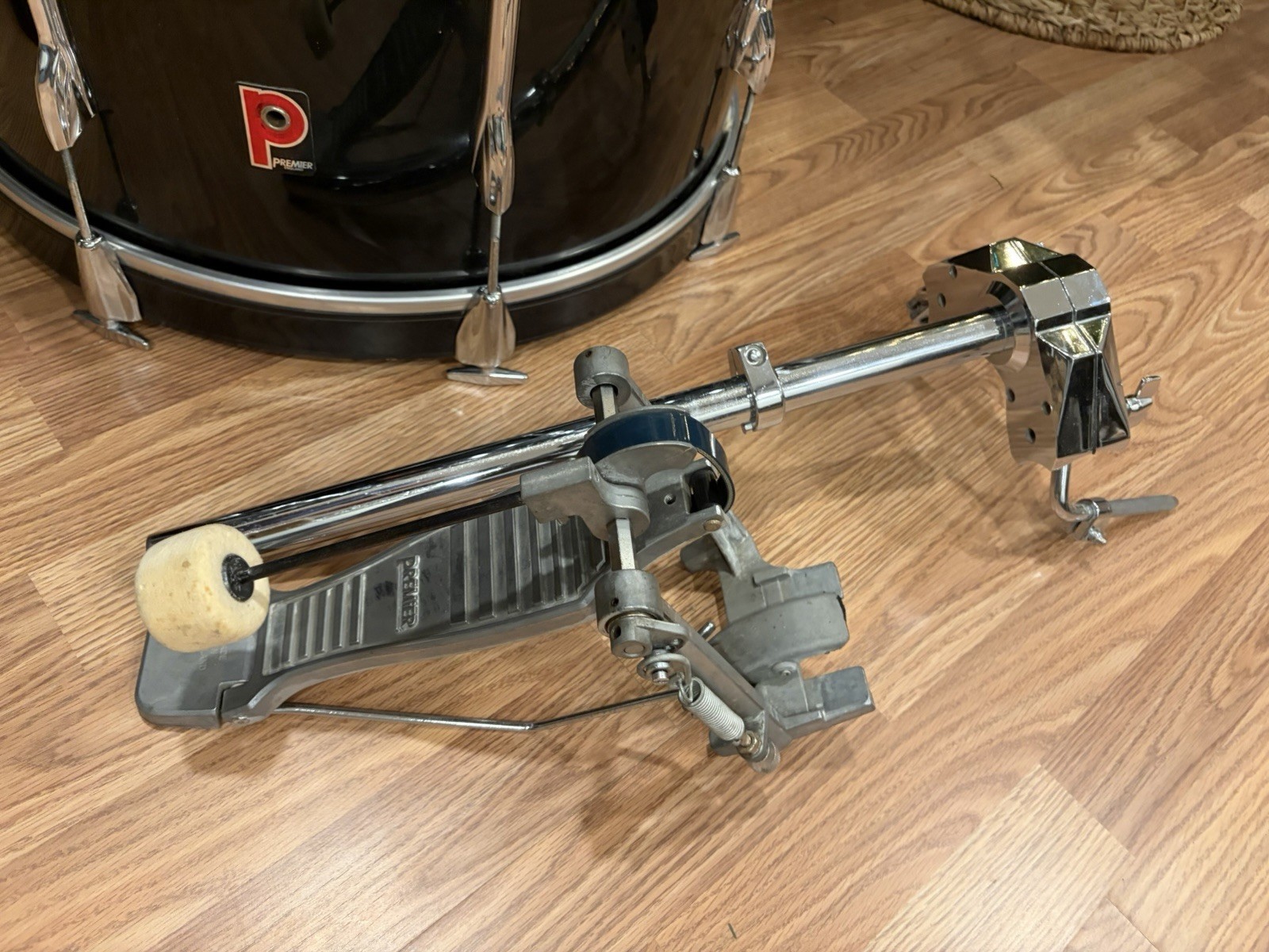 1990s Premier APK Series Drum Kit 5 Piece With XPK Snare Liquid Black Wrap