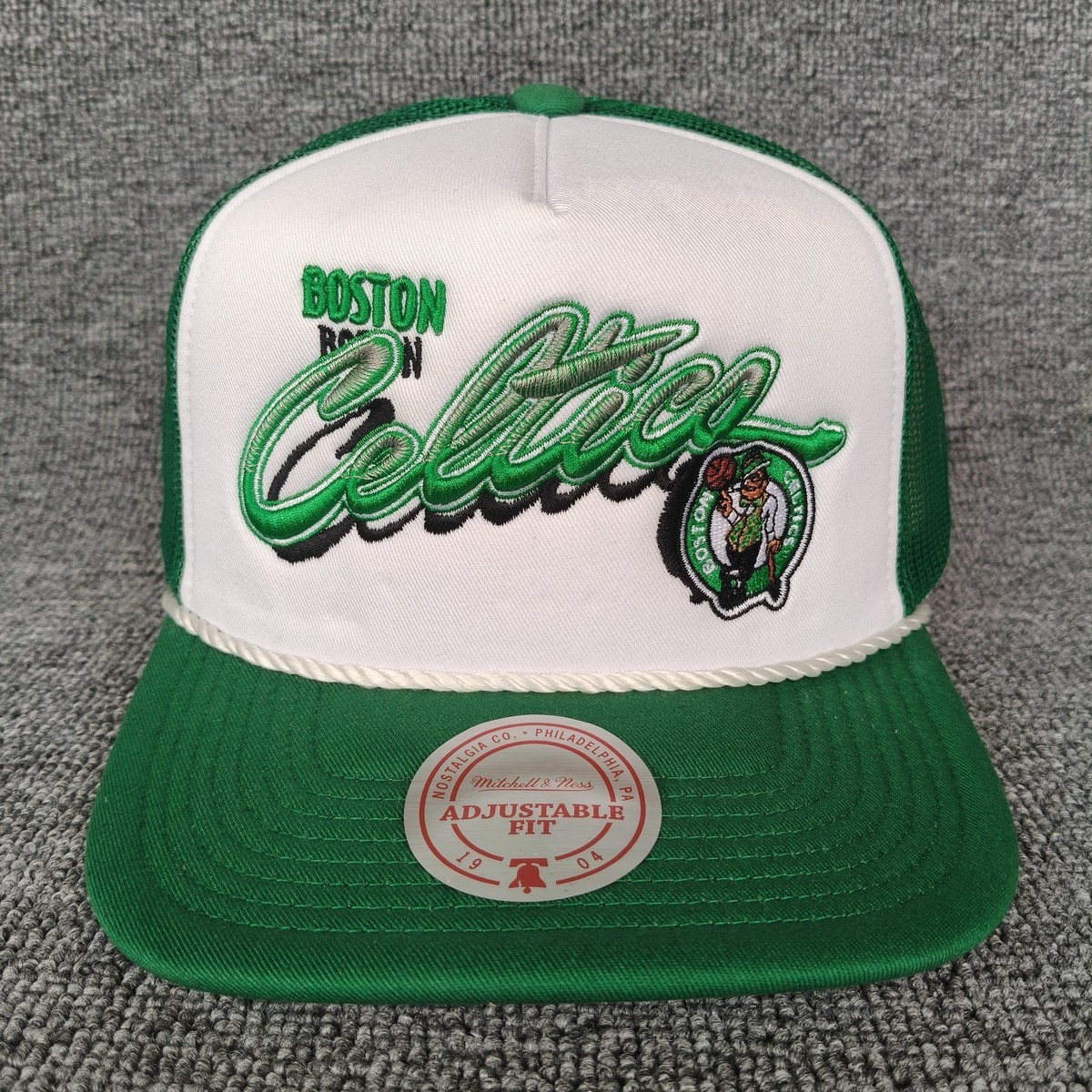 Mitchell & Ness Boston Celtics Green White Trucker Snapback Hat