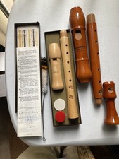 Vintage Wooden Recorders Lot of 2 : Moeck Flauto Dolce  Hohner Konzert
