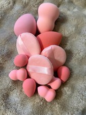 BRAND NEW 12-Count Pink Makeup Sponge Blender Set   Soft Beauty Applicators