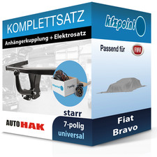 AUTO HAK Anhängekupplung starr und TOWTEC E-Satz 7polig für Fiat Bravo 07- neu