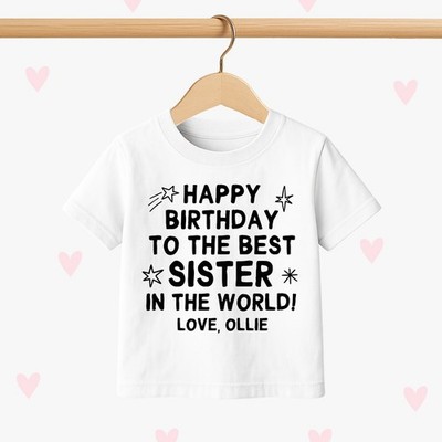 SCHWESTER Geburtstag Kinder T-Shirt, personalisiert Happy Birthday T-Shirt, Geschwister Geschenk
