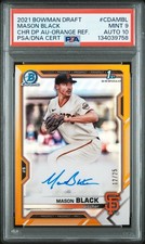 2021 BOWMAN DRAFT CHROME DP AUTOS #CDAMBL MASON BLACK 12/25 PSA 9 AUTO 10