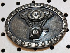 Harley Davidson Vintage Belt Buckle V-Twin Engine Motor Official Licensed Oval