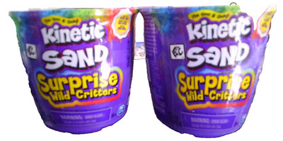 2 NEW KINETIC SAND surprise with wild critters 4 oz each