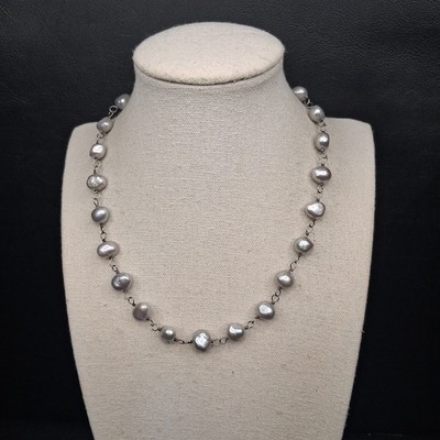 SILPADA Sterling Silber 925 Grau Süßwasser Halskette. 18.294