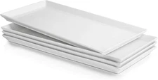 Sweese White Serving Platters, Porcelain Serving Trays for Parties, Large Rectan