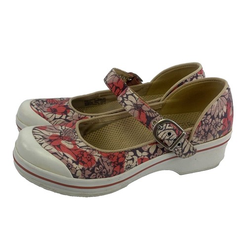 Dansko Loralie Nubuck Leather Mary Jane Wedge Womens 40 Black