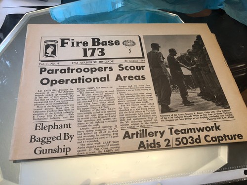 173rd airborne vietnam Newspaper Newsletter Fire Base 173 20 Aug 1968 Media