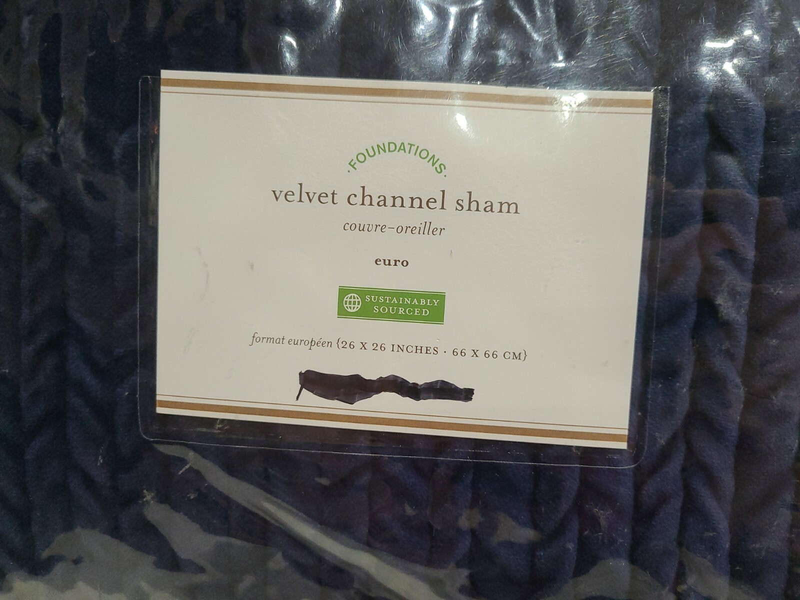 Pottery Barn Velvet Channel Sham Euro twilight blue multiples available