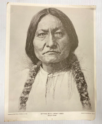 Sitting Bull 彫刻 オブジェ 胸像 1834-1890 VINTAGE Sitting Bull 1834?-1890 - Sioux Chief - PHOTOCOPY 11X8